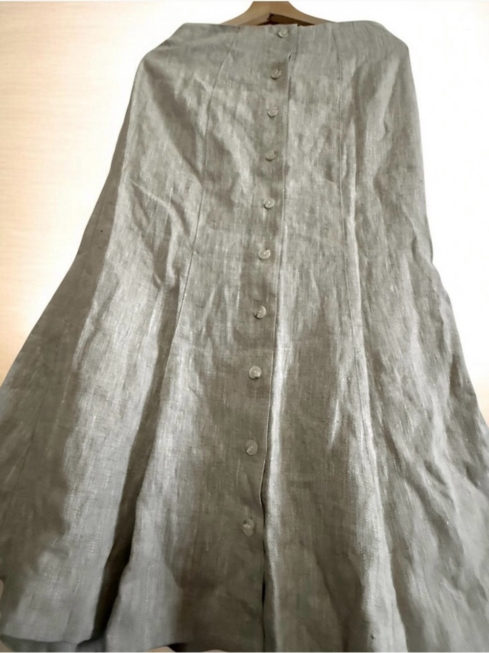 Matthew Bruch beige linen skirt, size 2